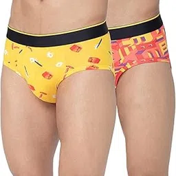 bummer Men's Printed Micro Modal Briefs Underwear | Ultra Soft & Breathable | Combo Pack of 2-picture-48