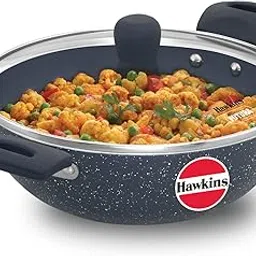 Hawkins Ceramic Nonstick 2.5 Litre Deep Kadhai, Induction Deep Fry Pan with Glass Lid, Granite Kadai (ICK25G)-picture-18