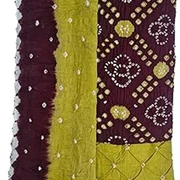 smit Enterprise Women's Bandhani Satin Cotton Unstitched Dress Material | Ethnic wear | Marriage Wear | Casual Wear.-picture-10