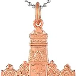 Handcrafted Rose Gold plated Tirupati Balaji Pendant in Pure Copper | Hindu Spiritual South Indian God Temple Jewellery for Men Women (SST3060PCAJCopper)-image-40