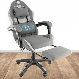Casa Copenhagen Designed in Denmark, High-Back Fabric Gaming Ergonomic Chair with Advanced Mechanism & Electric Back Massager, Luxurious Memory Foam Seating & Multi Function Arm-Rest - Grey & Grey-picture-10