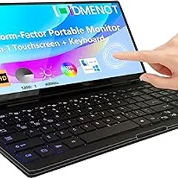odmenot 12.8" Portable Touch Screen Keyboard Monitor Screen Extender with Silent Gaming Keyboard Foldable Display Type-C USB-A Monitor for Desktop Mini PC Laptop MacBook Phones Tablet (KM128T)-picture-25