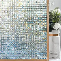 WISDOM Rainbow Mosiac 24x60 Decorative Frosted Window Film for Home/Kitchen Office Film-picture-16