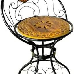 MarkOn Wooden Iron Chair for Living Room, Outdoor and Garden-Mooda Chair - Solid Wood Bar Chair- Relax Chair Study Chair-picture-11