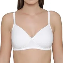clovia Women's Cotton Solid Lightly Padded Full Cup Wire Free T-Shirt Bra - White-picture-18