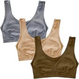 LIECRY Art Women's Cotton Non Wired Non Padded Full Coverge Daily Workout AirBra Sports Bra (Multicolor) Design No Sports Bra ComboAB62 Any Random Color Will BE Send-picture-13