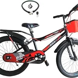 BSA Star 20T Kids Bicycle | Single Speed | with Carrier, Basket, Training Wheels, Full Chain Cover & Kickstand | Ideal for Boys & Girls Age 5–8 Years | Stylish Black Kids Cycle-image-53