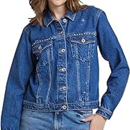 spykar Women Mid Blue Regular Fit Classic Collar Denim Jacket-picture-4