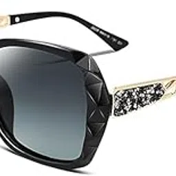 mashamart Sunglasses for Women, Stylish Frames, Gradient Lens, UV Protected Han Edition Designer Oversized Crystal Embellished Arms (Pack of 1)-picture-18