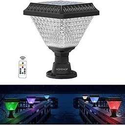 Homehop Solar Light Outdoor Home 10W LED Main Gate Light Waterproof Decoration Lamp for Pillar, Compound Wall and Garden (ABS, RGB)-image-9