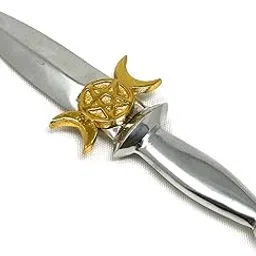 Essencio Shop Triple Moon with Pentacle Athame Silver Finishing-picture-14