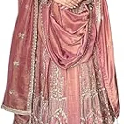 Women's Solid Havy Crunchi Silk Embroidery work Gown Lehenga & dupatta Stitched Ready to Wear for Widding-picture-46