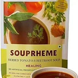 SOUPRHEME Herbed Tomato & Beetroot Soup Powder | Delicious Instant Soupowder with Natural Mixed Herbs & Spices | Lactose-Free, Nut-Free, No Preservative | Healthy Meal Companion - Pack of 2 (Healing)-picture-11