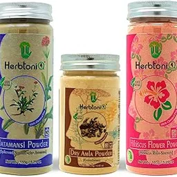 HerbtoniQ 100% Natural Jatamansi, Dry Amla and Hibiscus Flower Powder for Dandruff and Hair Downfall - Hair Care Regimen (425 Gram)-picture-41