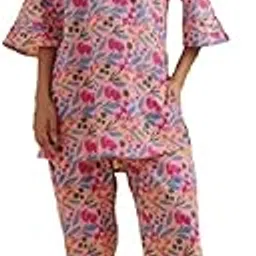 crafiqa Berry Blush Pink Cotton Co-ord Set for Women-picture-12
