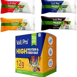 Voll Pro High Protein Bar with Daily Greens - 12g Protein, 3.3g Fiber, Probiotics - 4 flavours Orange, Strawberry, Chocolate Peanut Butter, and Blueberry Flavors -30g Bar (Pack of 8)-picture-34