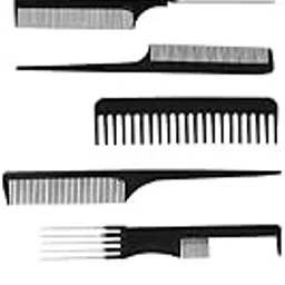 MF® Professional Hair Cutting and Styling Comb Kangi Salon Kit Combs Cumb Come Hair Comp - Combo Set of 10; Black (Black) (combo)-image-17