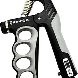 Adjustable Heavy-Duty Hand Grip Strengthener | 5–100kg Forearm, Wrist & Finger Exerciser | Knuckle Grip Design, Non-Slip Handle, Steel Spring Resistance Trainer for Men & Women (Black & Grey)-image-85