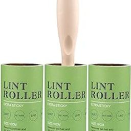 House of Quirk Lint Rollers Brush Reusable Sticky Picker Cleaner Roller Easy-Tear Sheets Travel Pet Hair Lint Roller 10cm Sheet Set of 3 Rolls 180 Sheets, 60 Sheets Each roll Lint Roller Remover.-image-3