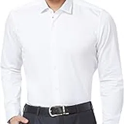 raymond Men Contemporary Fit Solid Pattern Pure Cotton Semi Cutaway Collar Full Sleeve Casual Shirt-picture-14