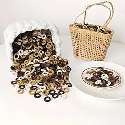 Radhya Accessories Coffee Brown shade hairties for Girls Elastic bands Rubberbands for baby girls Kids hair accessories for kids (100 pcs pack) Soft bands-image-12