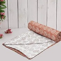 COZY FURNISH Cotton Quality 144 TC Printed Cotton Single Duvet Cover (57" x 87" Inch, Brown) image 1