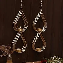 Collectible India Tealight Candle Holder Wall Hanging Metal Sconce Tea light Candles for Home Diwali Decoration Items - Diwali Decorations - Diwali Gifts for Family and Friends Corporate Clients-image-73