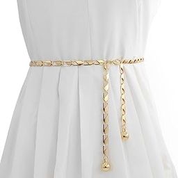 syga Metal Hook Adjustable Waist Chain Women's Fashion Versatile Decorative Dress Personalized Chain Waist Slim Belt(Gold)-picture-37