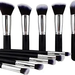 10 Pieces Makeup Brush Set Professional Foundation Concealer Blending Blush Liquid Powder Cosmetics Brushes Tools(Black)-picture-17
