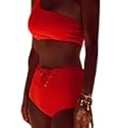 addery keep adding Sunset Flame One-Shoulder High-Waist Bikini Set for Women-picture-27