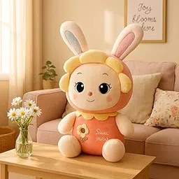 VHE VERA CREATION Adorable Sunflower Bunny Teddy Bear Soft Toy for Girls Kids - 35 cm (Multicolor)-picture-18