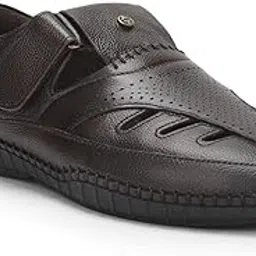 liberty JPL-205 Men Casual Sandal With Softy Leather Upper | PU Sole Sandal For Men | Stylish & Comvortable Velcro Sandal For Men | Trendy Men's Sandal-picture-24