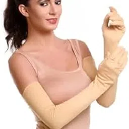 ayushicreationa Women’s and Girl’s Cotton Hand Gloves for Summer Sun Burn Bike Riding and Outdoor Travel Free Size-1 Pair of Gloves (Beige)-picture-64