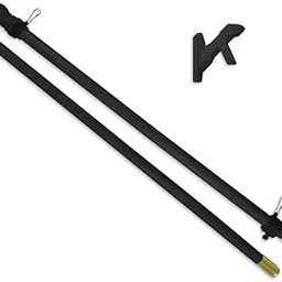 H&G Studio 5ft Wooden Black Finish Pole with 2 Position Angle Bracket Kit - Home Porch Flag Decor-picture-28