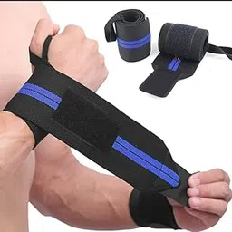 Wrist Supporter for Gym Wrist Band for Men Gym & Women with Thumb Loop Straps Accessories for Men Hand Grip & Wrist Support Sports Straps for Gym,_full size_Blue-picture-12