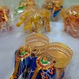Decorative Diwali Lamps with Fan Design, Traditional Indian Style, Gold and Blue, Set of 2-image-43