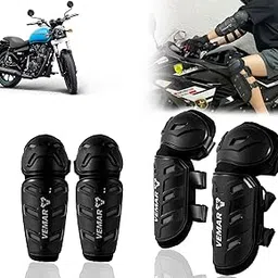 Auto Pearl Motorcycle Knee Shin Guards Elbow Pads, 4 in 1 Monstor Style Knee Shin Safe Protection Armor for Moto Cycling Racing compatible with Thunderbird 500 (Black, 4Pcs)-picture-56