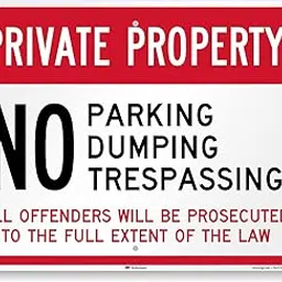 SmartSign 18 x 24 inch “Private Property - No Parking, No Dumping, No Trespassing” Metal Sign, 80 mil Aluminum, 3M Laminated Engineer Grade Reflective Material, Red, Black and White-picture-24