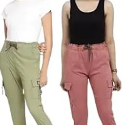 Trendy Joggers and Toko Stretchable Cargo for Girls and Women Combo Pack of 2 Trousers & Pants Toko_025-image-77