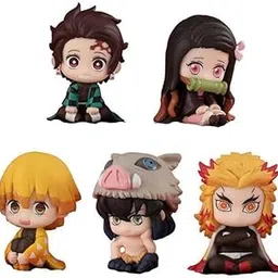 Demon Slayer Set of 5 Action Figure Kimetsu no Yaiba Tanjiro Kamado Nezuko Kamado Zenitsu Agatsuma Inosuke Hashibira Mini Anime Figure Weeb Manga Collectible-picture-56