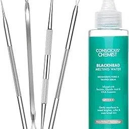 Conscious Chemist® Blackhead Melting Water 100ml + Blackhead Remover Tools | Gentle Pore Treatment with Succinic & Glycolic Acid, CICA Exosome | Unclogs Pores, Removes Blackheads & Smoothens Skin | For Men & Women-picture-12