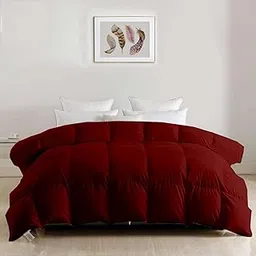 All-Season 300 GSM King- Bed Comforter/Quilt/Blanket/Rajai - Down Alternative Quilted Duvet Insert with Corner Ties - Machine Washable - Burgundy-picture-18