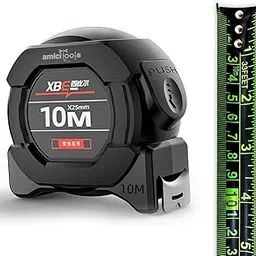 amiciTools 10m Dual-Unit Measuring Tape with Auto-Lock & Smooth Retraction | Measures in cm & Feet | Heavy Duty Unbreakable ABS Case with Belt Clip- One-Man Operation-picture-13
