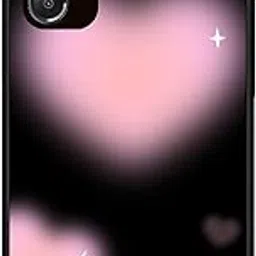 NDCOM for Samsung F15 5G Back Cover | Samsung M15 5G Back Cover | Samsung F15 5+G Back Cover Black and Pink Blurry Heart Printed Metal Case-image-86