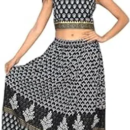 jaipur hand block Womens Lehenga Chaniya Choli Navratri Diwali dress (S116)-picture-40