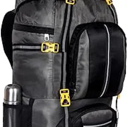 Wardah 70L Climate Proof Trekking Hiking Backpack, Unisex Rucksack Waterproof Bag strong zeeper | For Hiking/Trekking/Camping/Outdoor Sport/Travelling/Mountaineering | (Grey, Black 70L) Wardah-picture-58