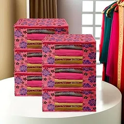 SHAPING FABRIC Garment Cover Non-Woven 90 GSM with Transparent Window & Double Metal Zipper – Pack of 6 | Dustproof Clothes Storage Bag for Sarees, Suits, Jackets, Shirts SBXLRL152493517524148525541 image 1