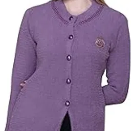 fashstore Womens Winter Wear self Design Floral Regular Cardigan Sweater-picture-10