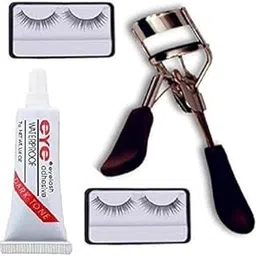 FROSTED COSMETIC 2 Pair Eyelash 1 Eyelash curler 1 Eyelash Glue for Women (Pack of 4 Pcs)-picture-56