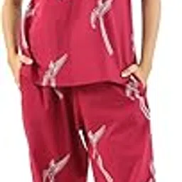 kurtari Women Bird Printed | Night Suit Set with Pyjama | Women Cord Set | Women Two-Piece Outfits | Summer Wear | Night Suit Set of Shirt & Pyjama-picture-59